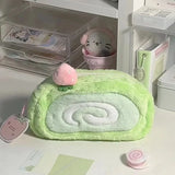 Kawaii Plush Pencil Case Matcha Cake Roll