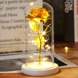 Beauty & The Beast Eternal Red Rose In Glass Dome with LED Lights