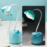 Flower LED Night Light Pen Pot Holder Lamp Pink