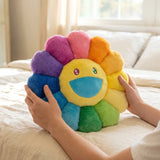 Japan Sunflower Face Plush Seat Cushion Rainbow Flower