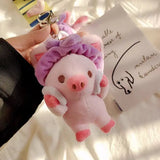 Pink Pig Plush Selfcare Facial Skincare With Purple Headband