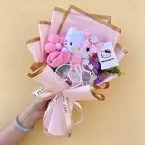 Sanrio Kawaii Hello Kitty Kuromi Hangyodon Handmade Plush Bouquet