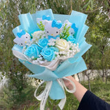 Hello Kitty My Melody Kuromi PomPom Purin Cinnamoroll Flowers Plush Toy Flower Bouquet Valentine's Day Graduation Gift
