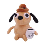 This Is Fine Meme Coffee Dog On Fire Plush
