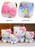 Sanrio Hello Kitty Big Pink Bow Blue Lace Dress Plushie