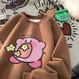 Kirby Super Star Pure Cotton Sweater Plush Thickened Oversize Loose Round Neck - LoveJojo