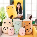 Cute Bubble Tea Plush Toy Stuffed Milk Tea Soft Boba Fruit Tea Cup Plushie
