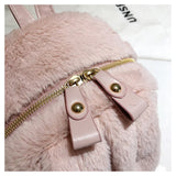 Faux Fur Mini Rabbit Ear Backpack - LoveJojo