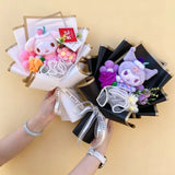 Sanrio Kawaii Hello Kitty Kuromi Hangyodon Handmade Plush Bouquet
