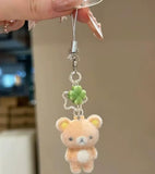San-X Rilakkuma & Korilakkuma Flocking Pendant Set Phone Charm Keychain