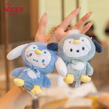 Sanrio Kawaii Plush Keychains Hello Kitty Melody Kuromi Cinnamoroll Pochacco