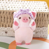 Pink Pig Plush Selfcare Facial Skincare With Purple Headband