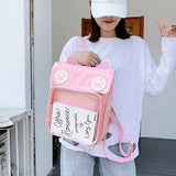 Transparent Window Backpack Bag Rucksack Cat Paws Kawaii Japanese