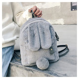 Faux Fur Mini Rabbit Ear Backpack - LoveJojo