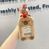 Sanrio Hello Kitty Plush Card Case Holder Keychain Kuromi My Melody Hangyudon Pochacco Cinnamoroll