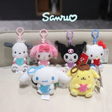 Sanrio Plush Keychain Kawaii Hello Kitty Kuromi My Melody Cinnamoroll Pendant (10cm)
