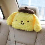 Sanrio PomPomPurin Plush Pillow & Car Headrest Neck Pillow Cushion Seat Belt Cover