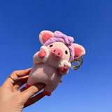 Pink Pig Plush Selfcare Facial Skincare With Purple Headband