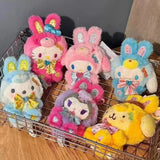Sanrio Easter Bunny Series Cinnamoroll Pompompurin Kuromi My Melody Plush Pendant Keychain (12cm)