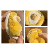 Sanrio Gudetama Cute Soft Fluffy Home Slippers Warm Plush Shoes - LoveJojo