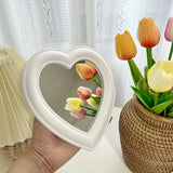 Pink Love Heart-Shaped Cosmetic Mirror Makeup Wall Hanging Mirror