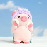 Pink Pig Plush Selfcare Facial Skincare With Purple Headband