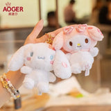 Sanrio Kawaii Plush Keychains Hello Kitty Melody Kuromi Cinnamoroll Pochacco