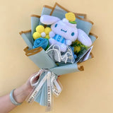 Sanrio Kawaii Hello Kitty Kuromi Hangyodon Handmade Plush Bouquet