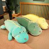 Kawaii Dinosaur Plush Cushion Big Green, Blue, Pink (80cm) Alligator Crocodile
