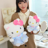 Sanrio Hello Kitty Big Pink Bow Blue Lace Dress Plushie