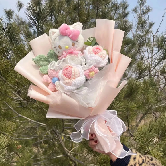 💖 Sanrio Hello Kitty Pink Bow Plush Bouquet Flowers