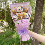 San-X Rilakkuma Korilakkuma Teddy Bear Plush Toy Flower Bouquet Gift Box