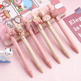 4 Kawaii Rabbit Mechanical Gel Ink Pens School Office Writing Supplies Stationery Pen 0.5mm