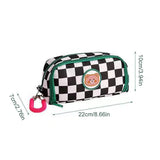 Kawaii Checkerboard Pencil Case Large Capacity