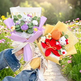 Sanrio Hello Kitty Crochet Roses Tulip Handmade Plush Bouquet