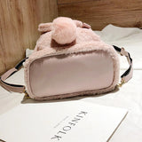 Faux Fur Mini Rabbit Ear Backpack - LoveJojo