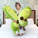 Squishy Avocado Plush Toy Happy Green Fruit Plushie Long Kawaii Pillow Food Themed