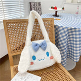 Sanrio Plush Cinnamoroll My Melody Kuromi Tote Shoulder Bag