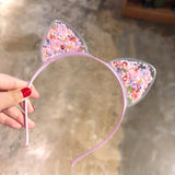 Glitter Sequins Cat Ear and Bow Headbands Multicoloured - LoveJojo