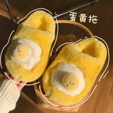 Sanrio Gudetama Cute Soft Fluffy Home Slippers Warm Plush Shoes
