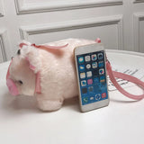 Pink Pig Plush Crossbody Bag