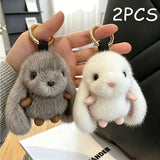Soft Plush Fur Rabbit Keychain