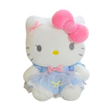 Sanrio Hello Kitty Big Pink Bow Blue Lace Dress Plushie