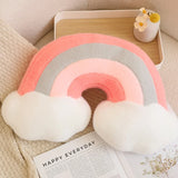 Pastel Rainbow Cloud Plush Moon Multicoloured Stripey Candy Star Moon Plush