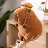 Kawaii Snack Attack: Hamburger Capybara Dog Pig Capibaras Pizza Bubble Tea Cushion Plush