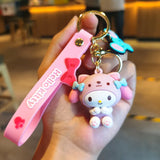 Kawaii Hello Kitty Keychain Sanrio My Melody Kuromi Cinnamoroll Car Key Ring Keychain