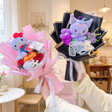 Sanrio Kawaii Hello Kitty Kuromi Hangyodon Handmade Plush Bouquet