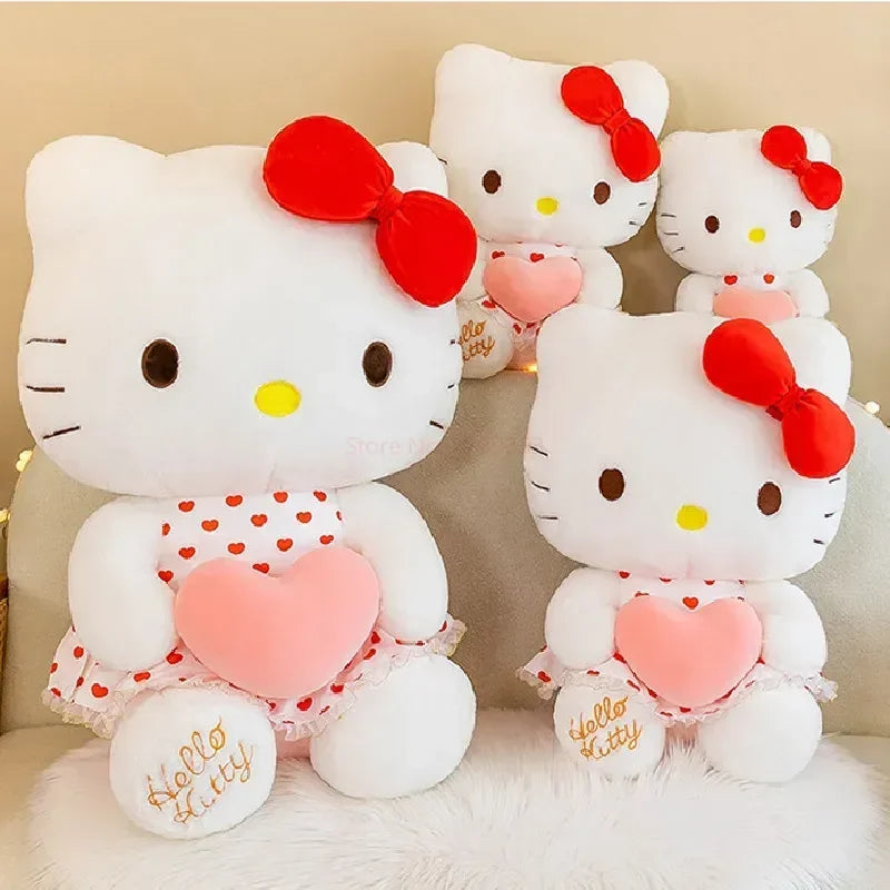 Sanrio Hello Kitty Plush Pink Heart Red Polka Dot Dress LoveJojo