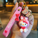 Kawaii Hello Kitty Keychain Sanrio My Melody Kuromi Cinnamoroll Car Key Ring Keychain - LoveJojo