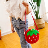 Red Strawberry Crossbody Bag Gold Chain